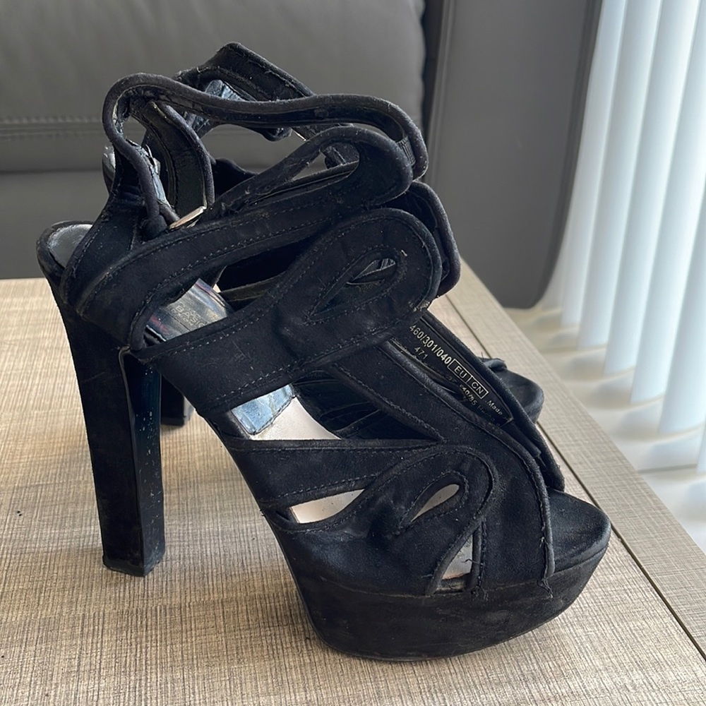 Zara Black Suede Heels